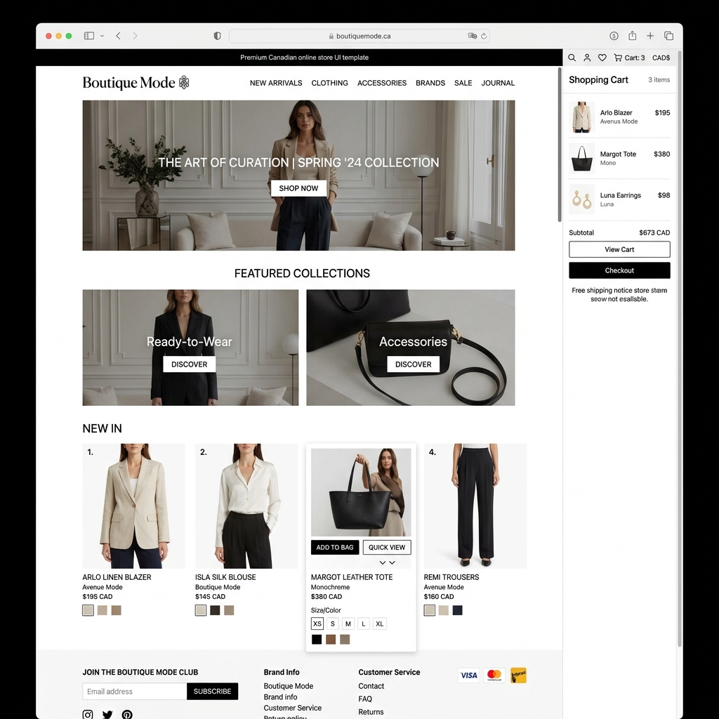 Template boutique en ligne