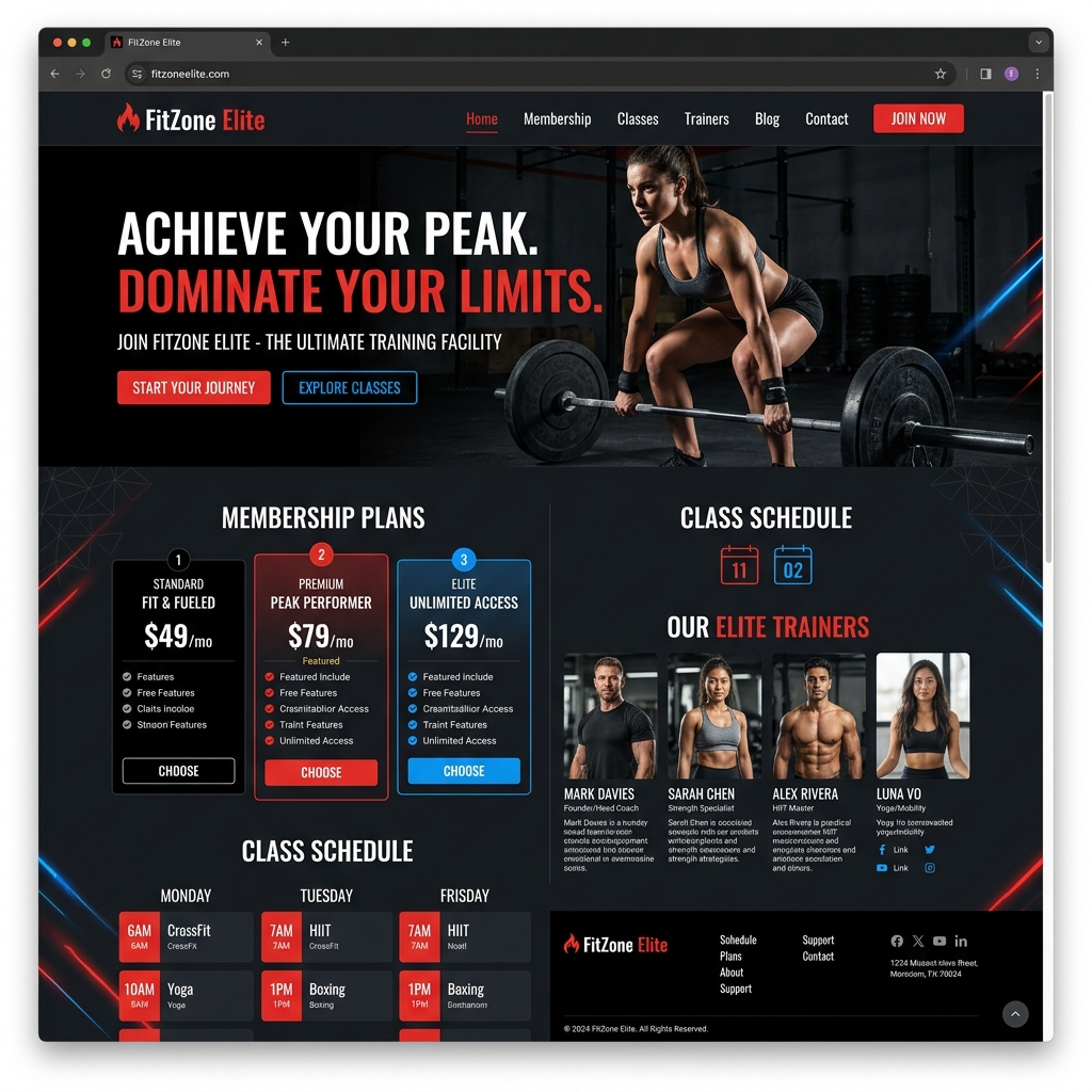 Template site gym fitness