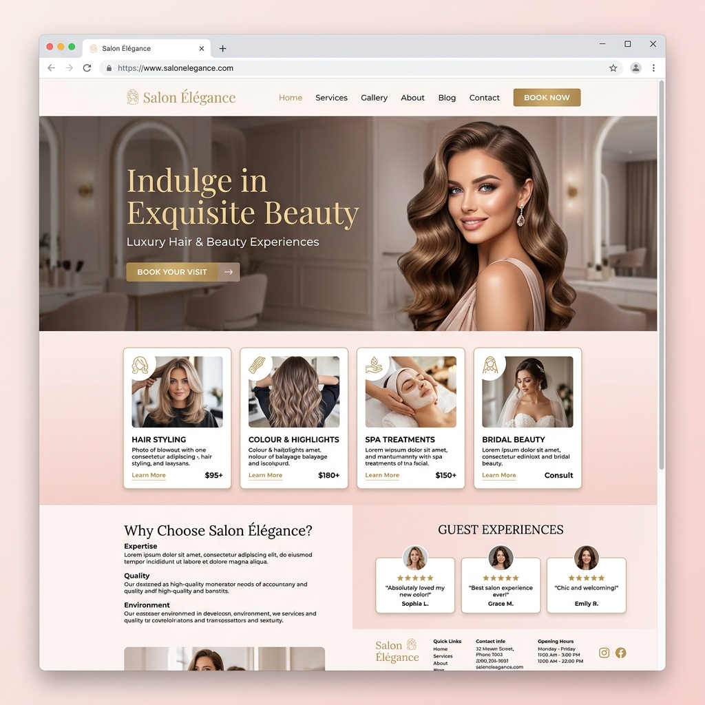 Template site salon de beauté